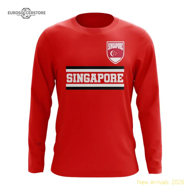 Premium Singapore Core Football Country Long Sleeve T-shirt (red)