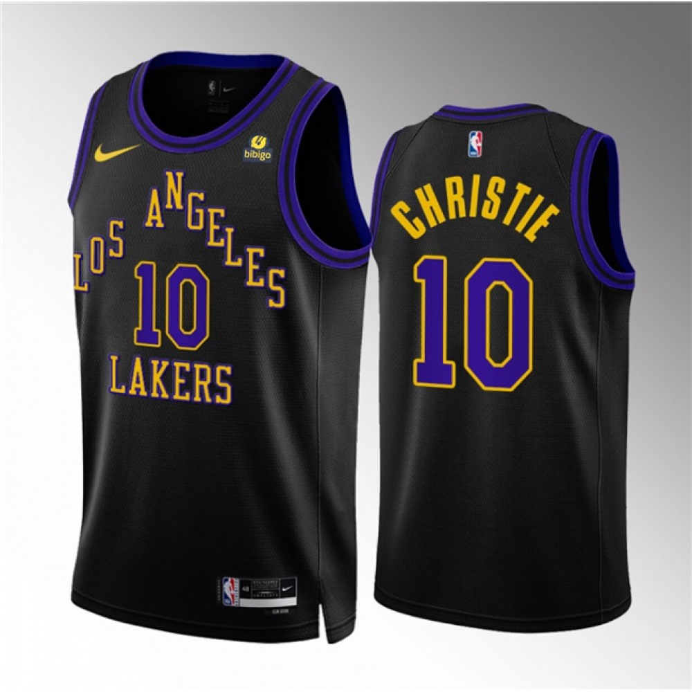 Collector's Item Limited Men's LAL #10 Max Black Basketball Jersey