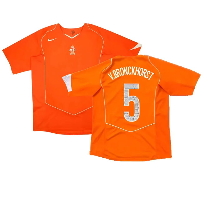 Holland 2004-05 Home Shirt ((Very Good) Xxl) (V.Bronckhorst 5)