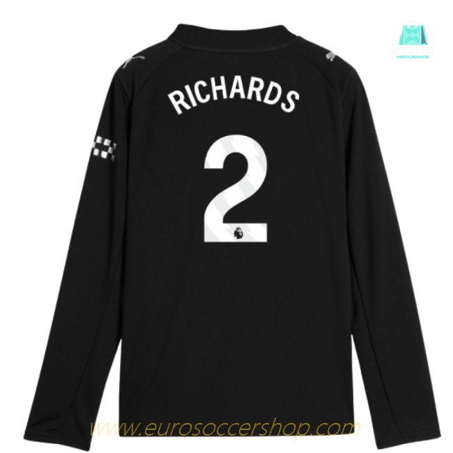 2025-2026 Man City Long Sleeve Away Shirt (Kids) (Richards 2)