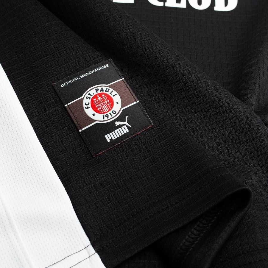 St. Pauli Retro Football Shirt - Black/White
