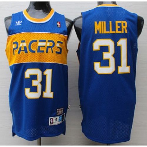 Blue MIL Indiana Pacers #31 Vintage Jersey Quality NBA Fan Apparel