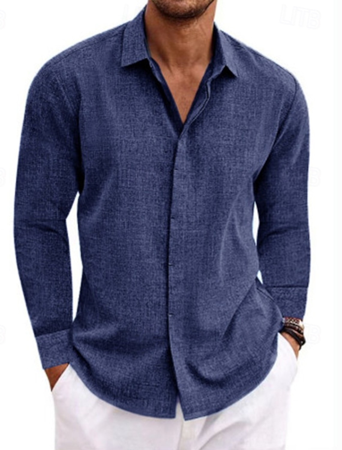 Men's Shirt Linen Summer Button Down Casual Beach Solid Color Vacation