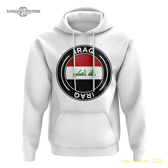 Iraq Football Badge Hoodie (white) - Official Design - Official Design