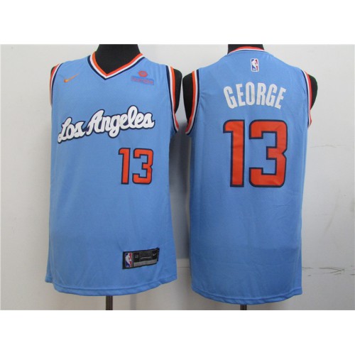 Nike Los Angeles Clippers #13 Paul George Light Blue 2020 Latin Nights NBA Swingman Jersey Mens