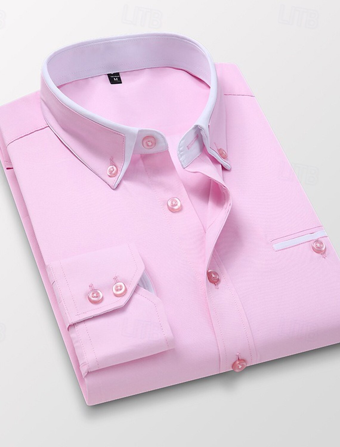 Men's Dress Shirt Button Down Collared Non Iron Plain Wedding Work