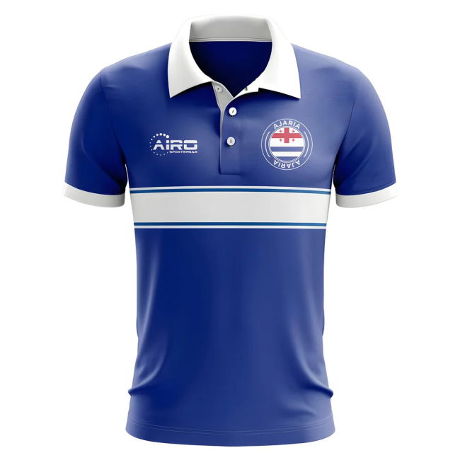High Ajaria Concept Stripe Polo Shirt (Blue) Match Official