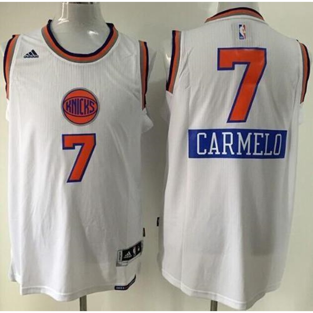 Game Day Value Men's Knicks #7 Carmelo White Basketball Jersey