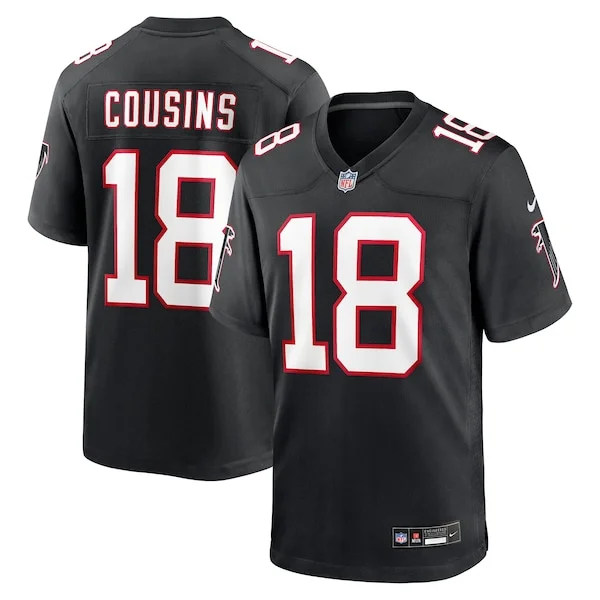 None Kirk Cousins Game Jersey - Black | NFL Player Jersey | NFL Footba