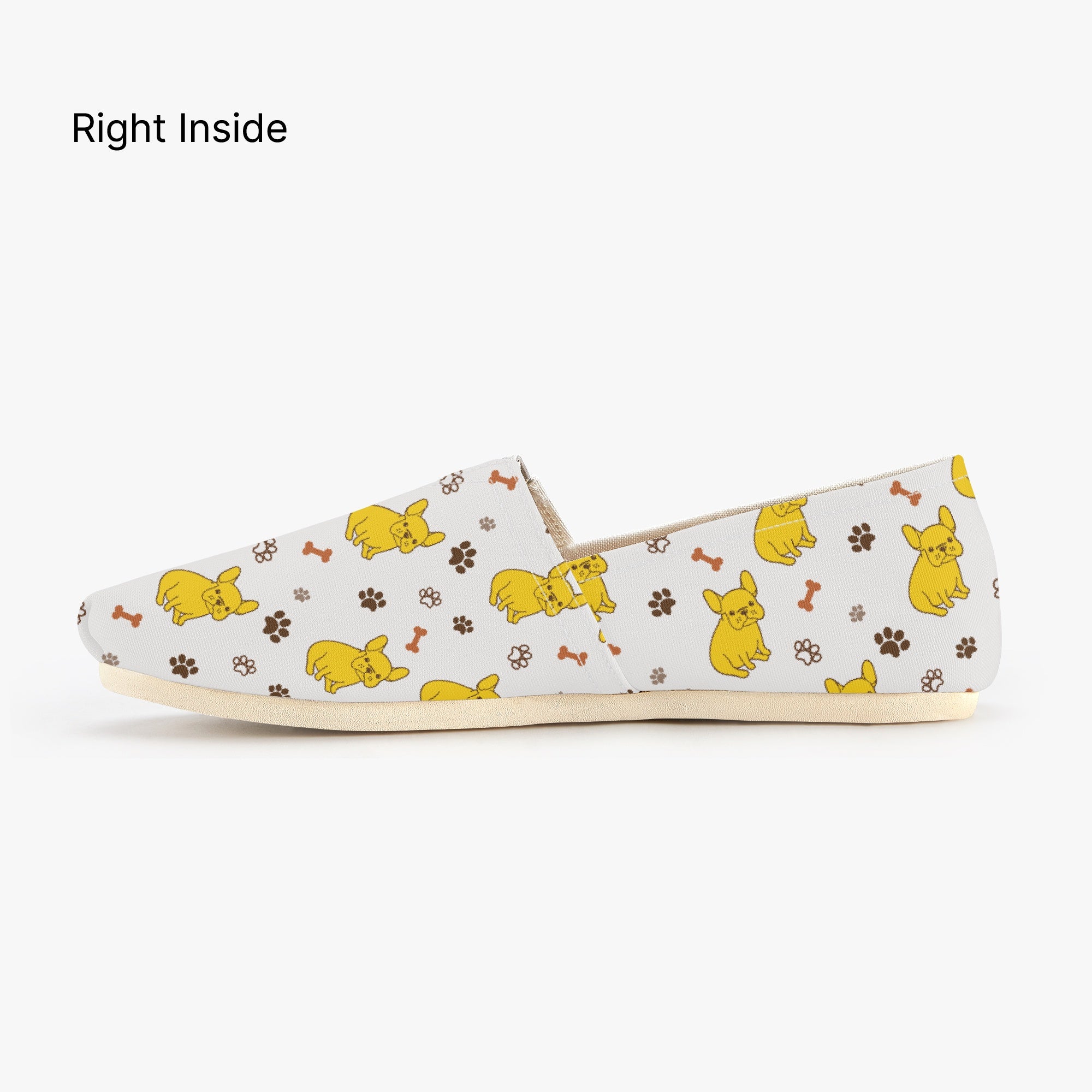 Silver - Bulldog Inspired Casual Canvas Shoes Frenchie Themed Wear