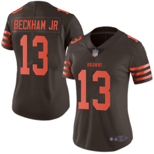 NFL C B Browns Odell Beckham #13 Brown Limited Game Jersey - Premium