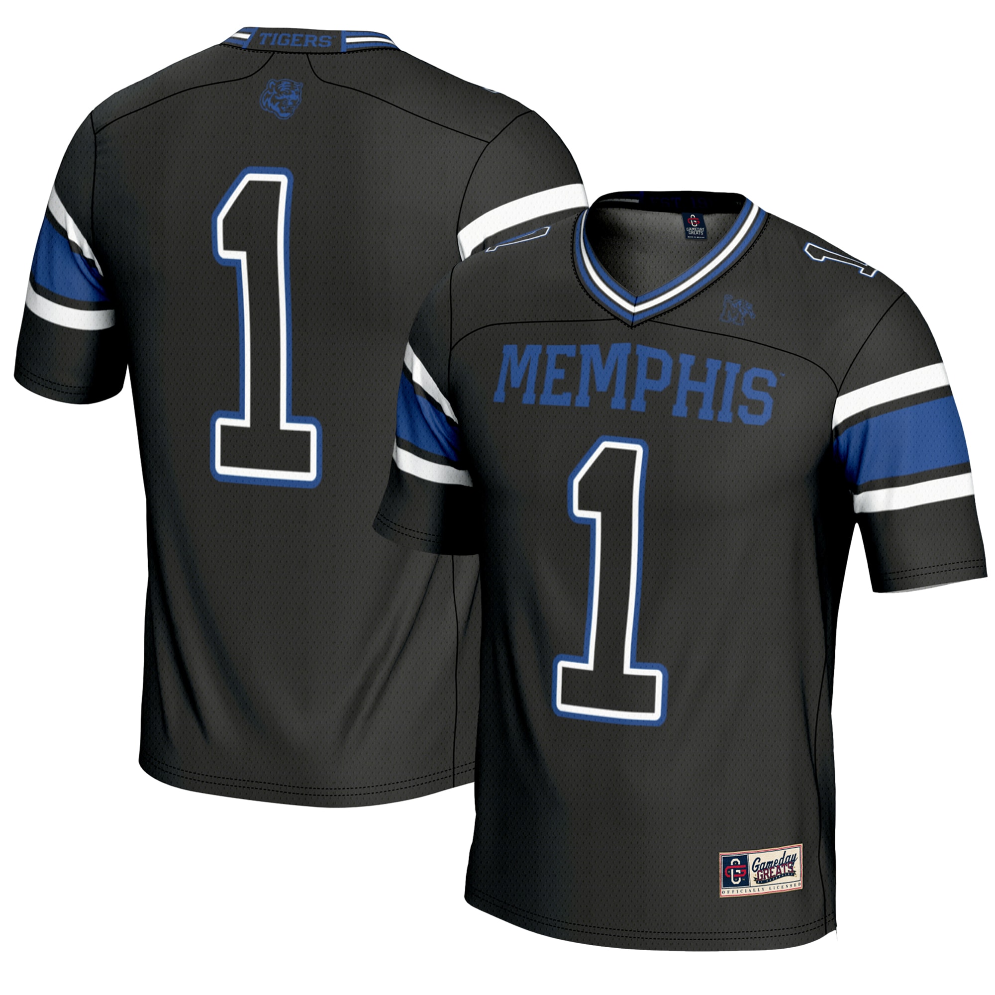 #1 Memphis Tigers GameDay Greats Endzone Football Jersey - Black
