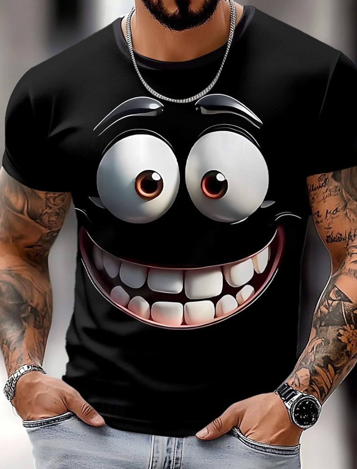 Men's 3D Human face T Shirt Short Sleeve T shirt 3D Print Crew Neck Shirt Exaggerated Designer Casual Daily Club Blue Black Red Summer Spring All Seasons Clothing Apparel S M L XL XXL XXXL