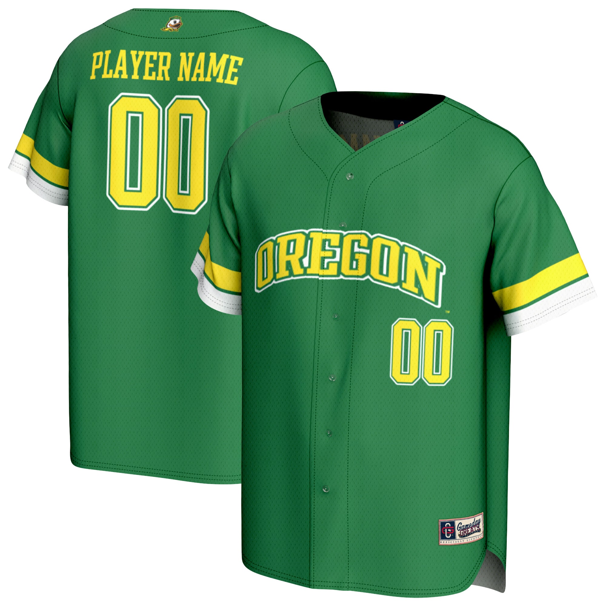 [NJP] Women's Oregon Ducks GameDay Greats Personalized Collegiate Baseball Fashion Jersey - Green