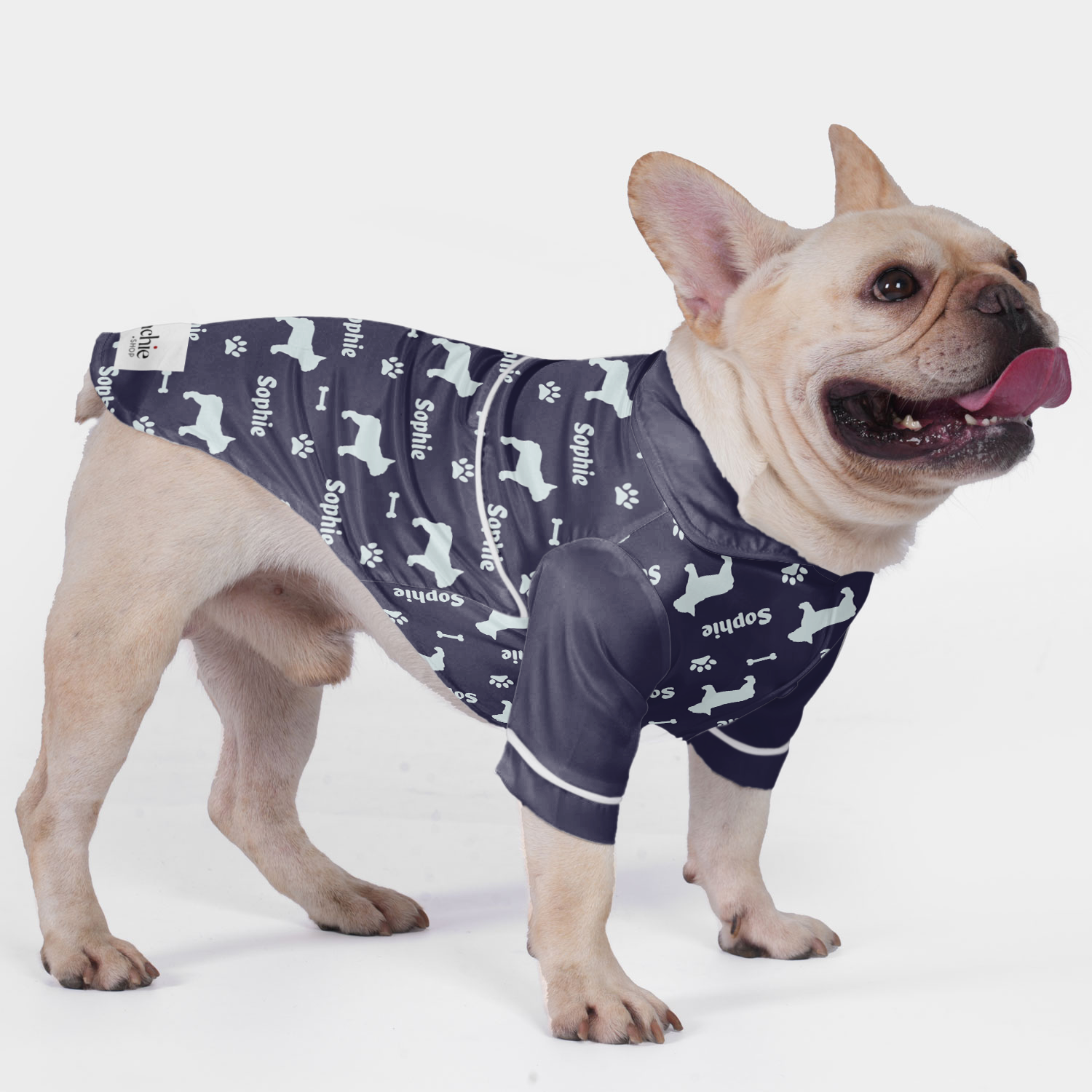 Bulldog Pajamas With Your Frenchie's Name As A Pattern For Frenchie Pups