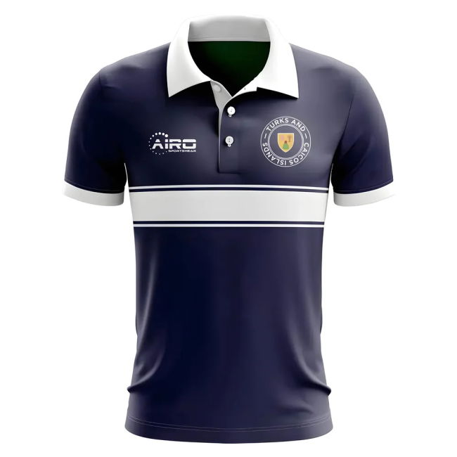 Replica Turks And Caicos Concept Stripe Polo Shirt (Navy)