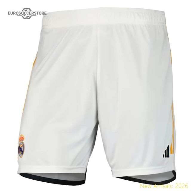 Popular Match-Day 2023-2024 Real Madrid Home Shorts (White)
