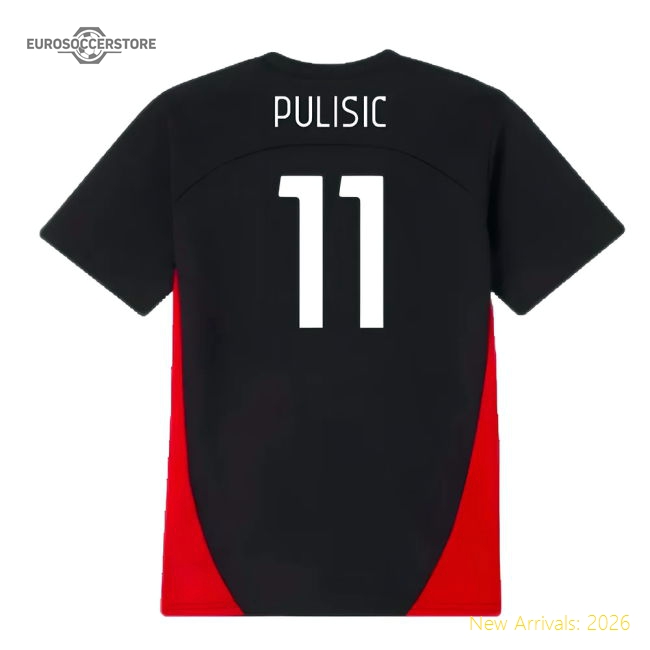 2024-2025 Ac Milan Training Shirt (black) - Kids (pulisic 11)