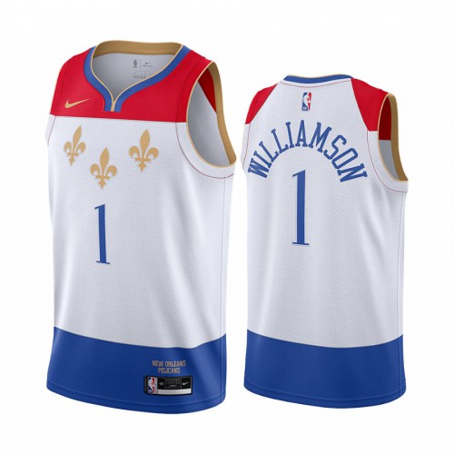 Nike Pelicans White Zion Williamson #1 Jersey - Reasonably Priced