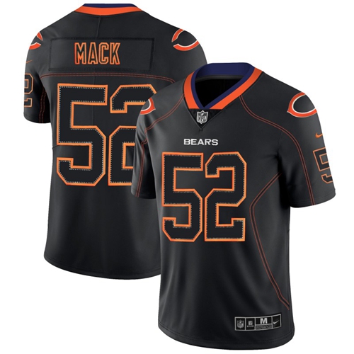 NFL W B Bears #52 Khalil Mack Black Lights Out Jersey - Authentic Q...