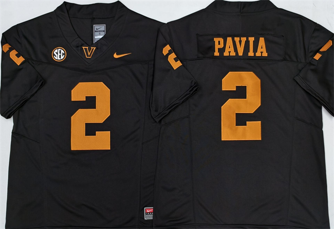 Men's None Black 2024 embroidered Diego Pavia #2 performance Jersey
