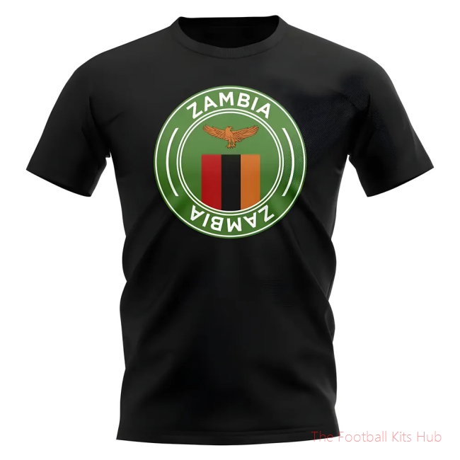 Zambia Football Badge T-Shirt (Black)