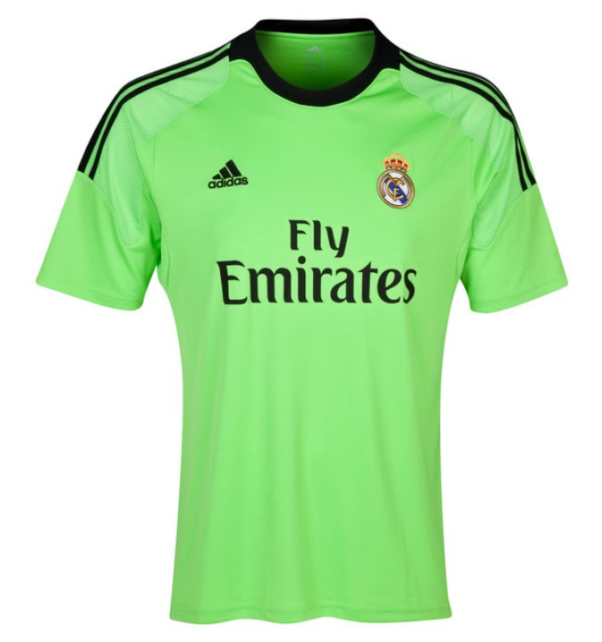 Lightweight 13-14 Real Madrid Goalkeeper Green Soccer Jersey Shirt