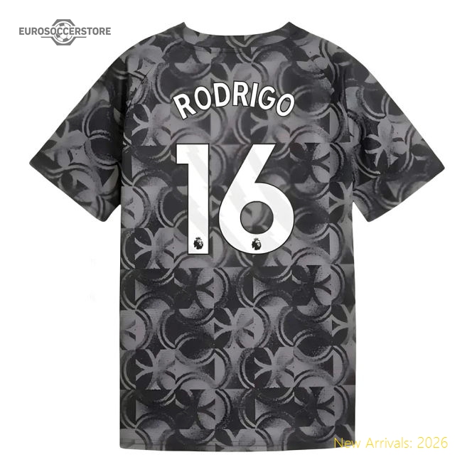 2025-2026 City Man Warm Up Jersey (Black) - Kids (Rodrigo 16)