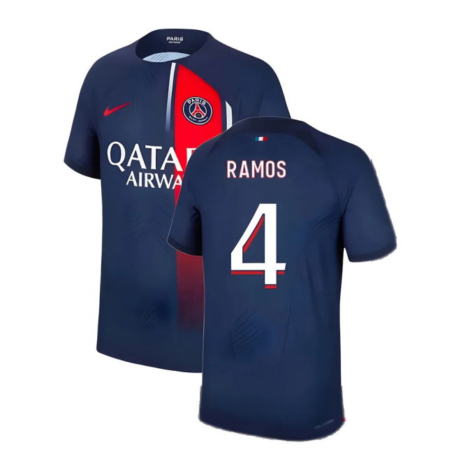Match Quality Authentic Psg Psg Home Shirt Sergio Ramos #4 Updated...