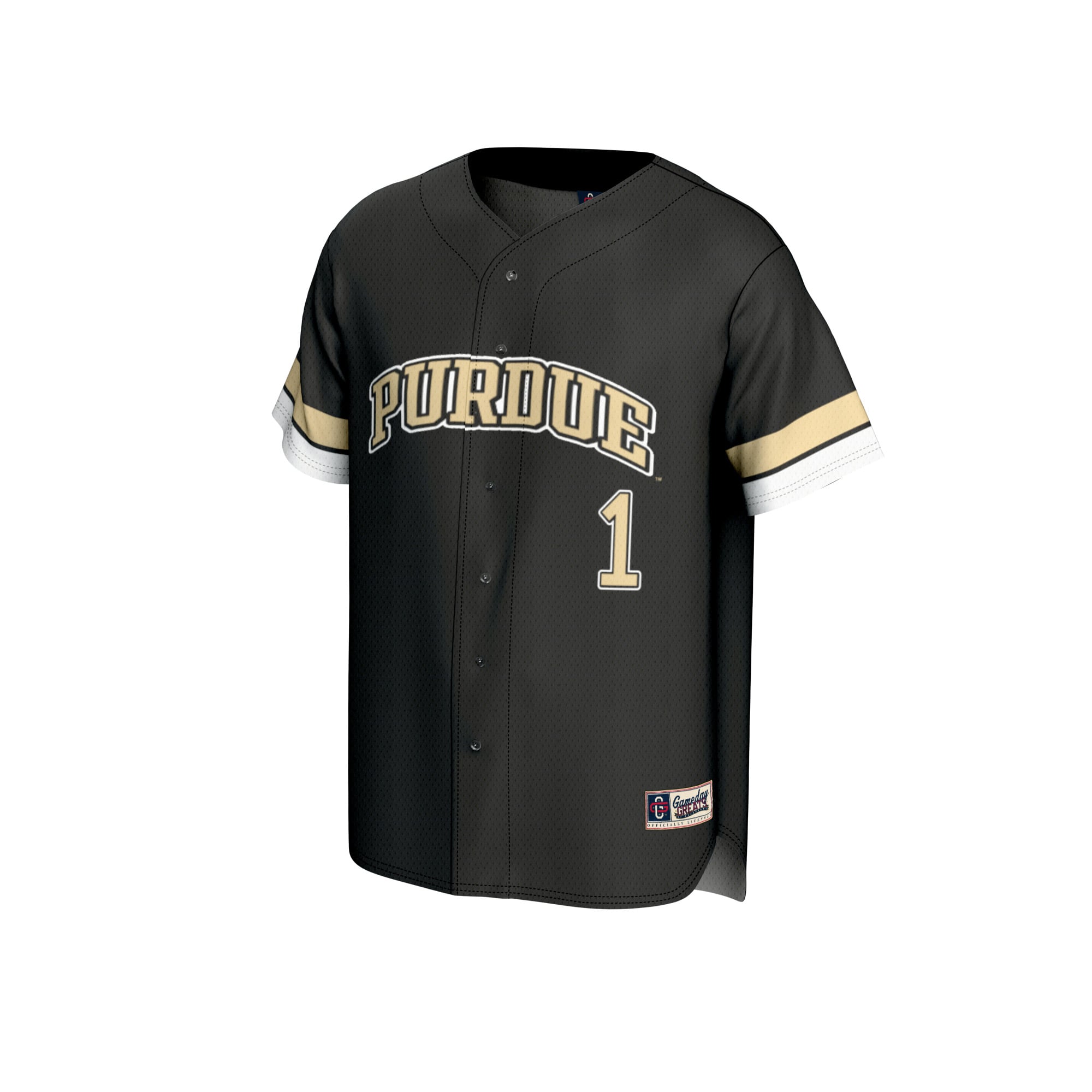 #1 Purdue Boilermakers GameDay Greats Youth Lightweight Collegiate Baseball Fashion Jersey - Black