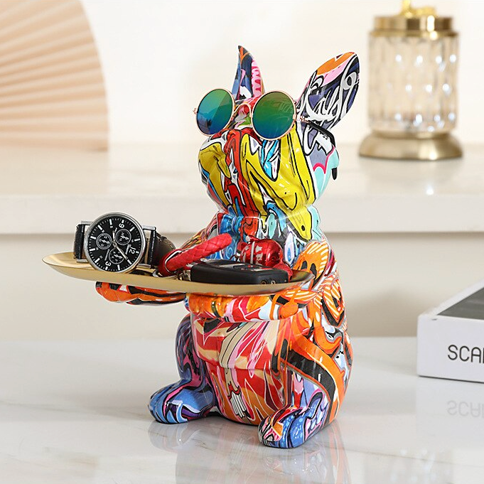 Cozy Graffitifido French Bulldog Desk Organizer Quirky Graffiti Art S...