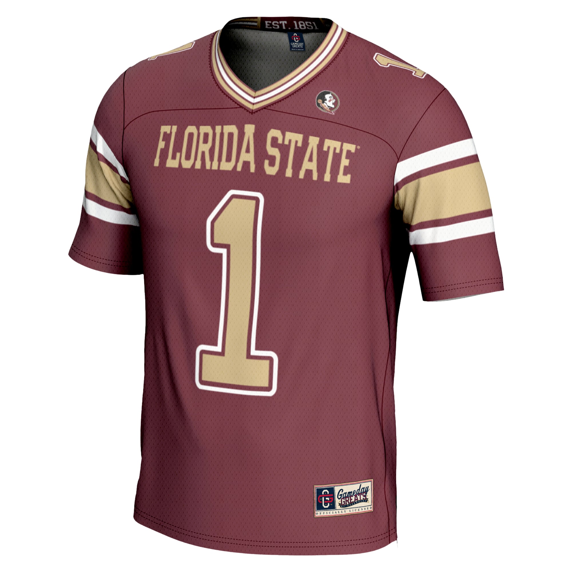 Men's #1 Garnet Florida State Seminoles Endzone Football Jersey