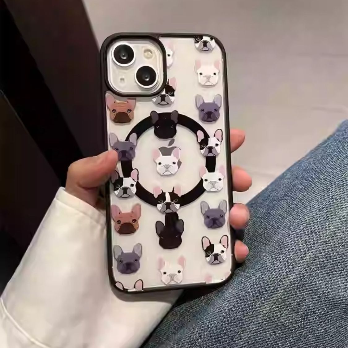 Cozy Charming French Bulldog Iphone Case - Multi-color Puppies Design...