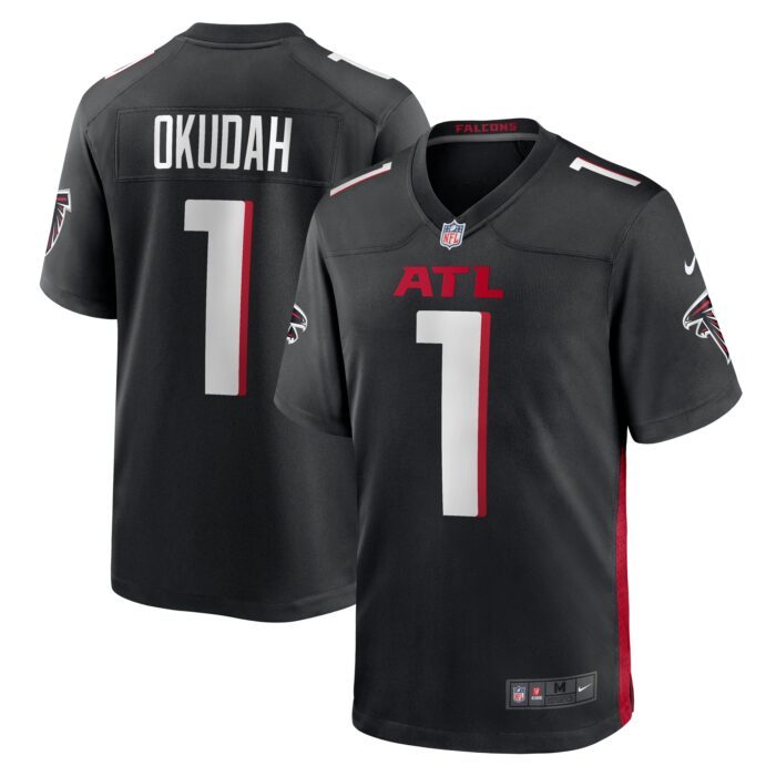 Men's Atlanta Falcons Jeff Okudah Nike Black Game Player J...