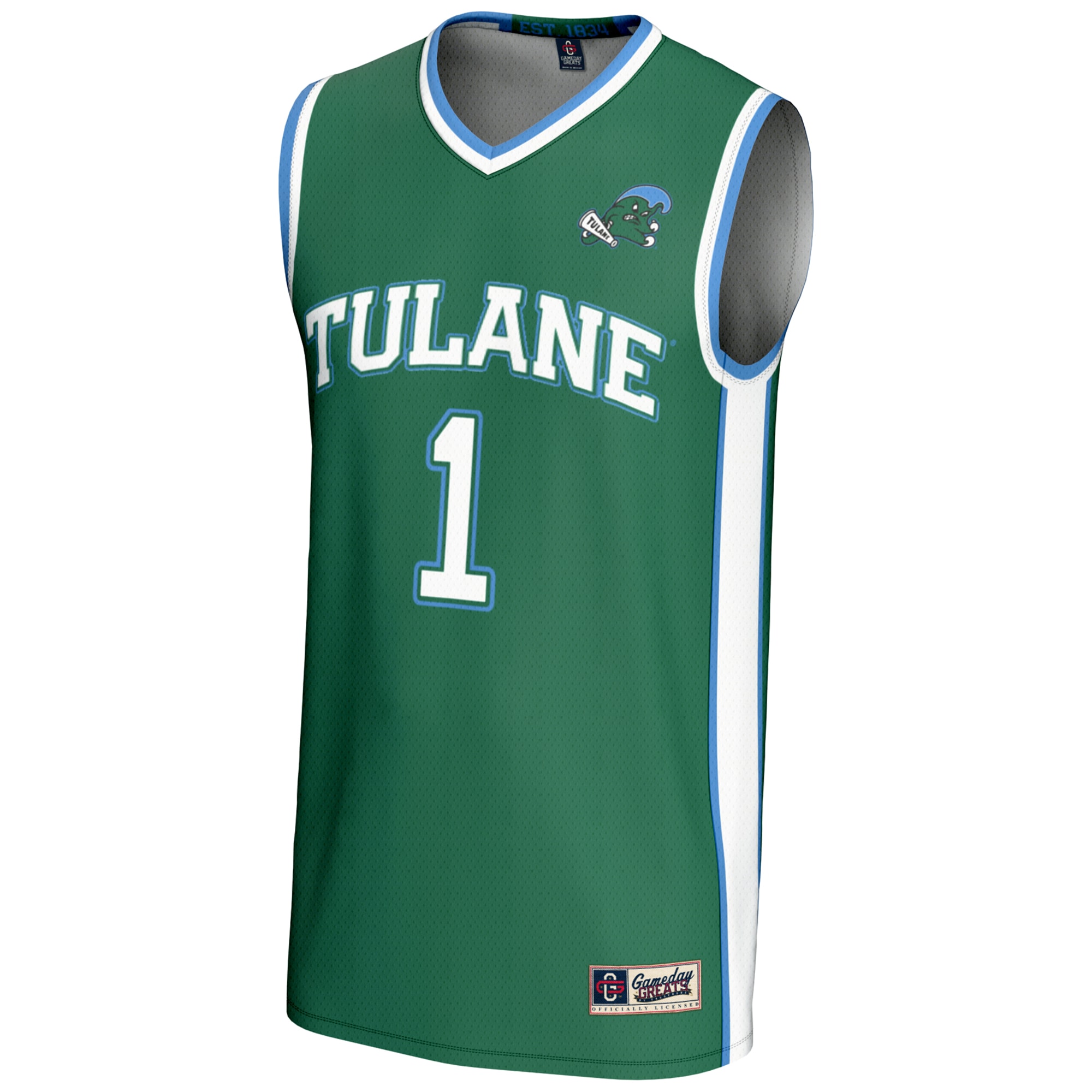 [DDG] Tulane Green Wave GameDay Greats Lightweight Basketball Jersey - Green