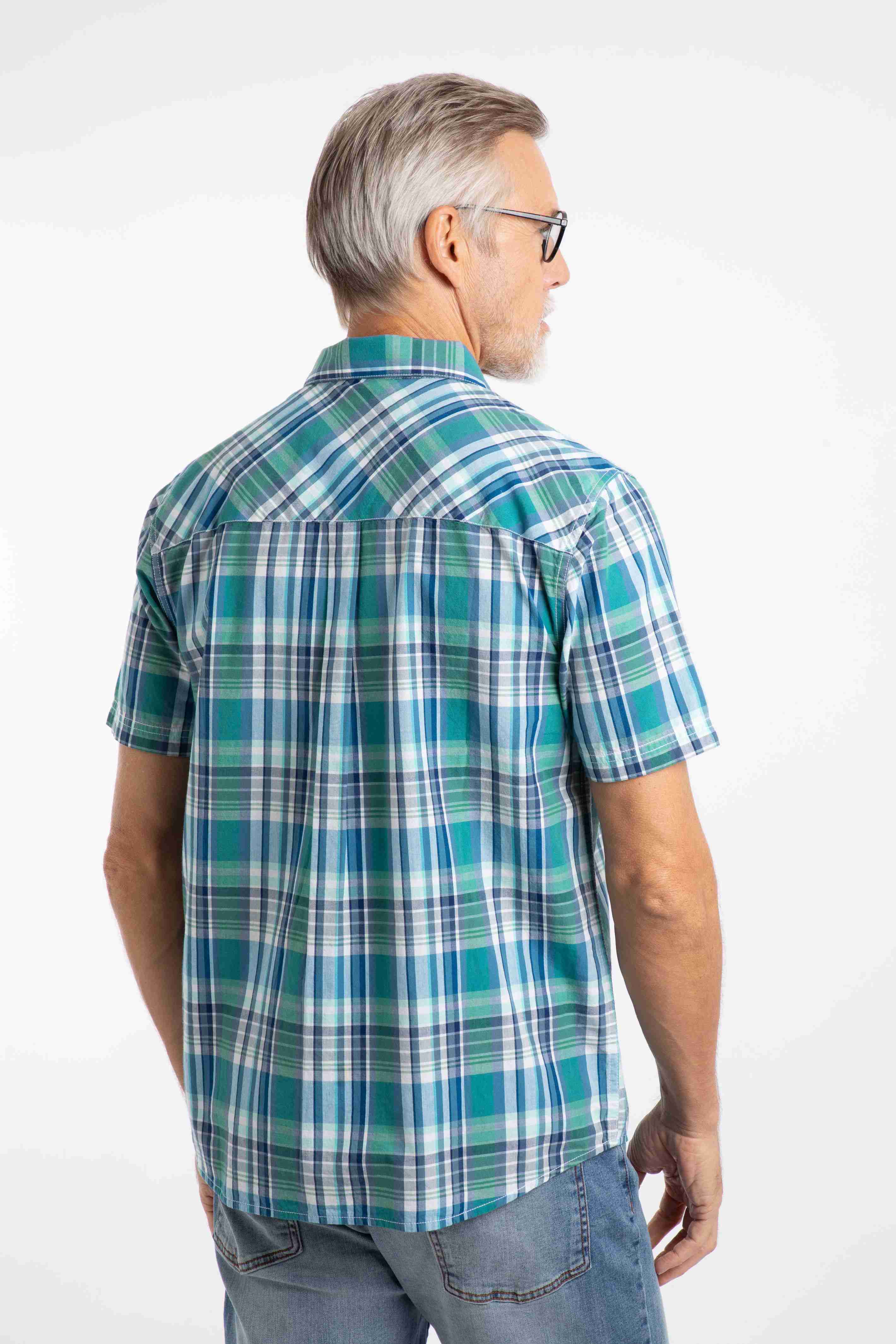 Judd Short Sleeve Check Shirt Faded Blue