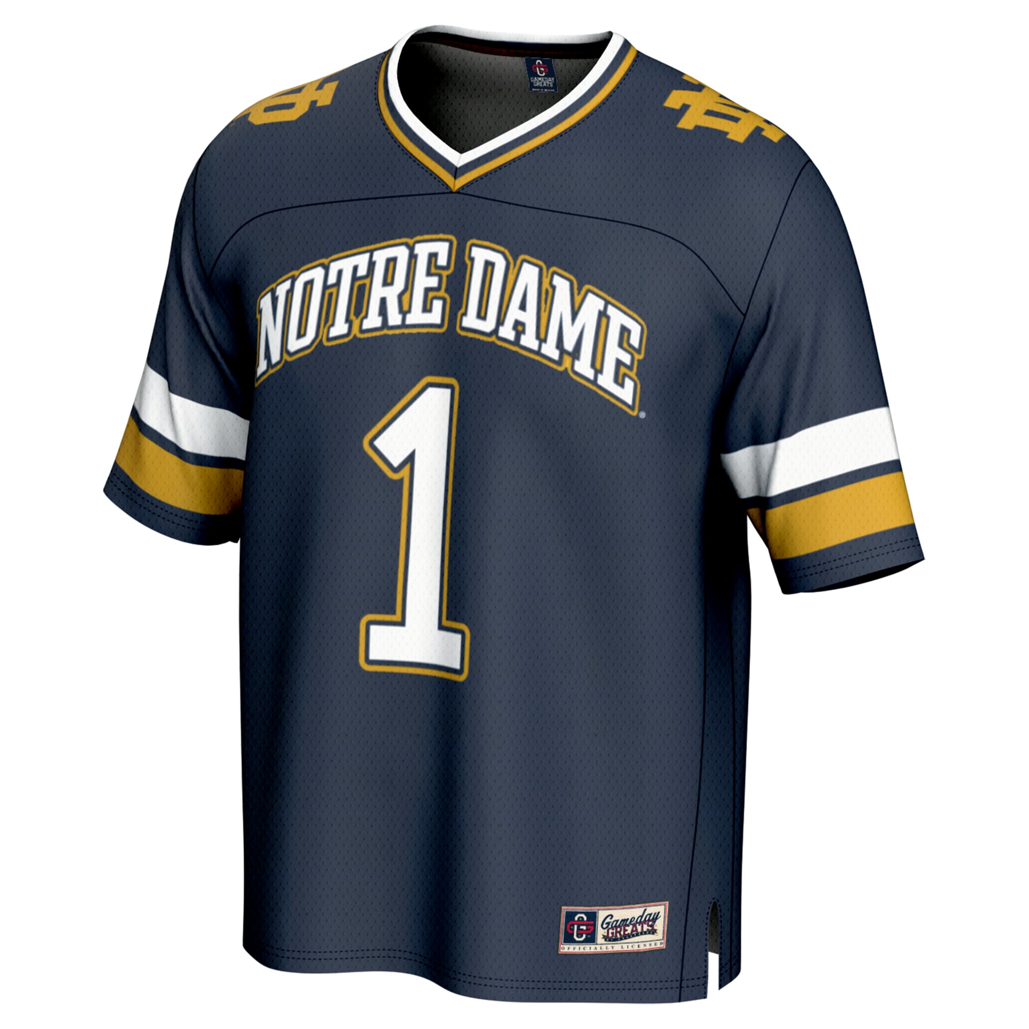 Youth #1 Navy Notre Dame Fighting Irish Lightweight Collegiate Football Fashion Jersey