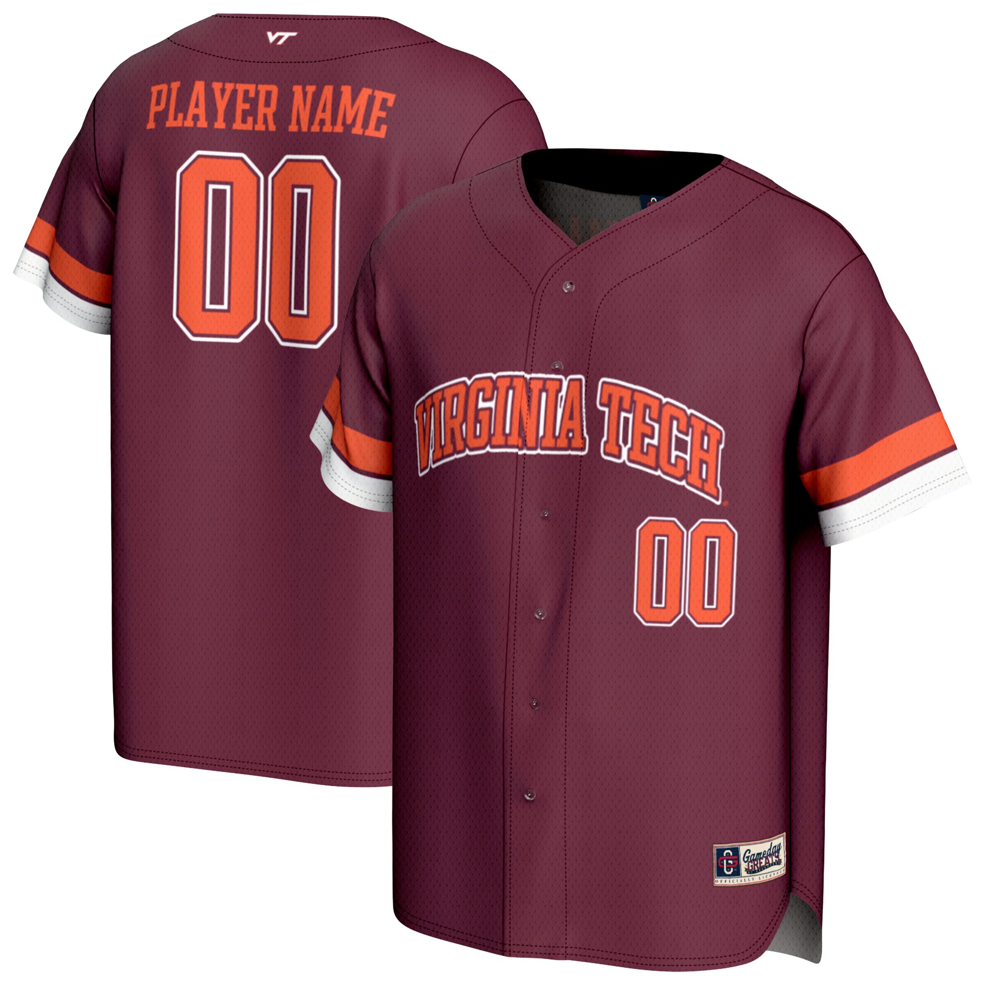 [DDG] Virginia Tech Hokies GameDay Greats Unisex NIL Pick-A-Player Lightweight Baseball Jersey - Maroon
