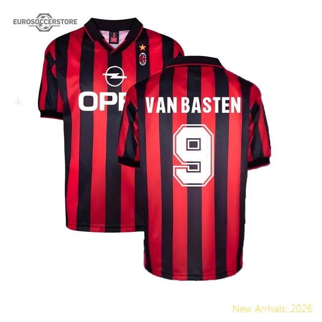 Top-Quality Ac Milan 1996 Home Retro Shirt (Van Basten 9)