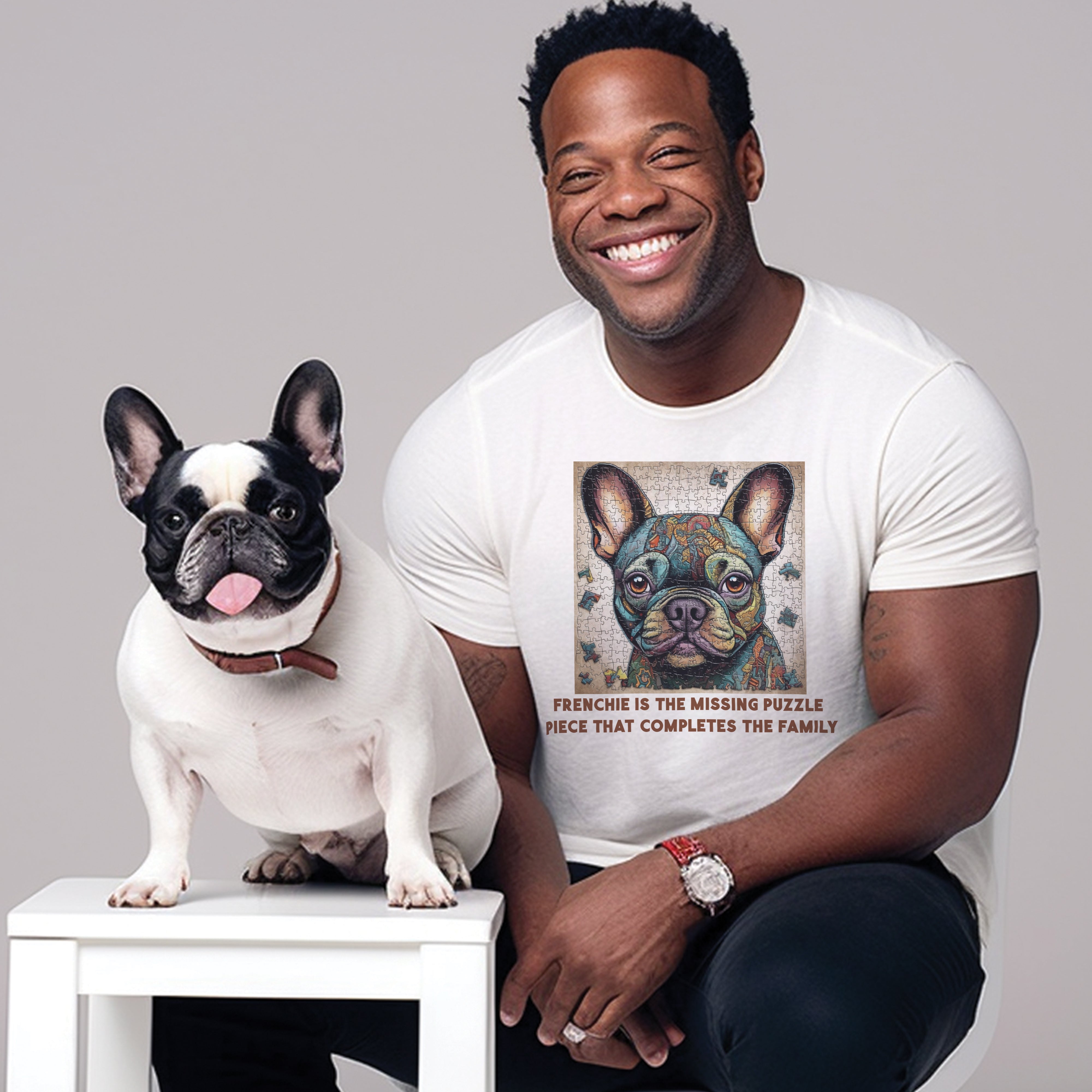 French Bulldog Frenchie Bulldog Puzzle Unisex T Shirt Frenchie Pet Item