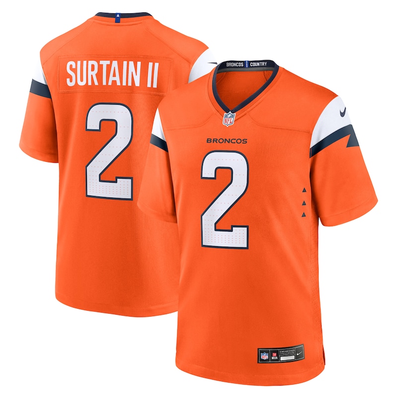 None Patrick Surtain II Team Captain DEN Broncos High-Quality Jersey