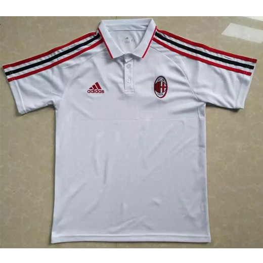 Genuine Quick Dry AC Milan 201718 White Polo Jersey Shirt