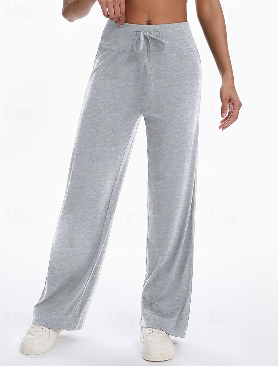 Women's Casual Palazzo Pants Drawstring Patchwork Athleisure Wear Casual Outdoor Vacation Summer Spring Fall Sun Protection Walking Bodybuilding Track Regular Fit Sportswear Activewear Dark Grey
