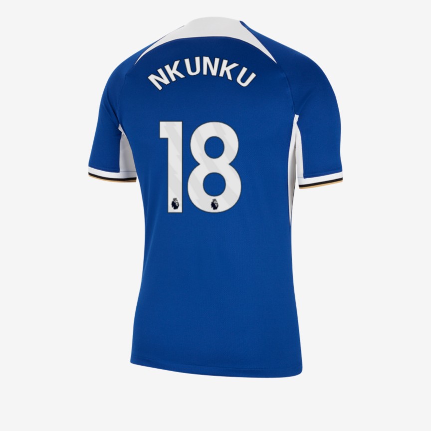 Chelsea's 23-24 Season Home Jersey, Worn by NKUNKU with Number 18