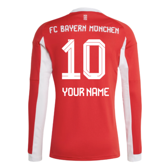2025-2026 Home Shirt by Bayern Munich Long Sleeve (Men
