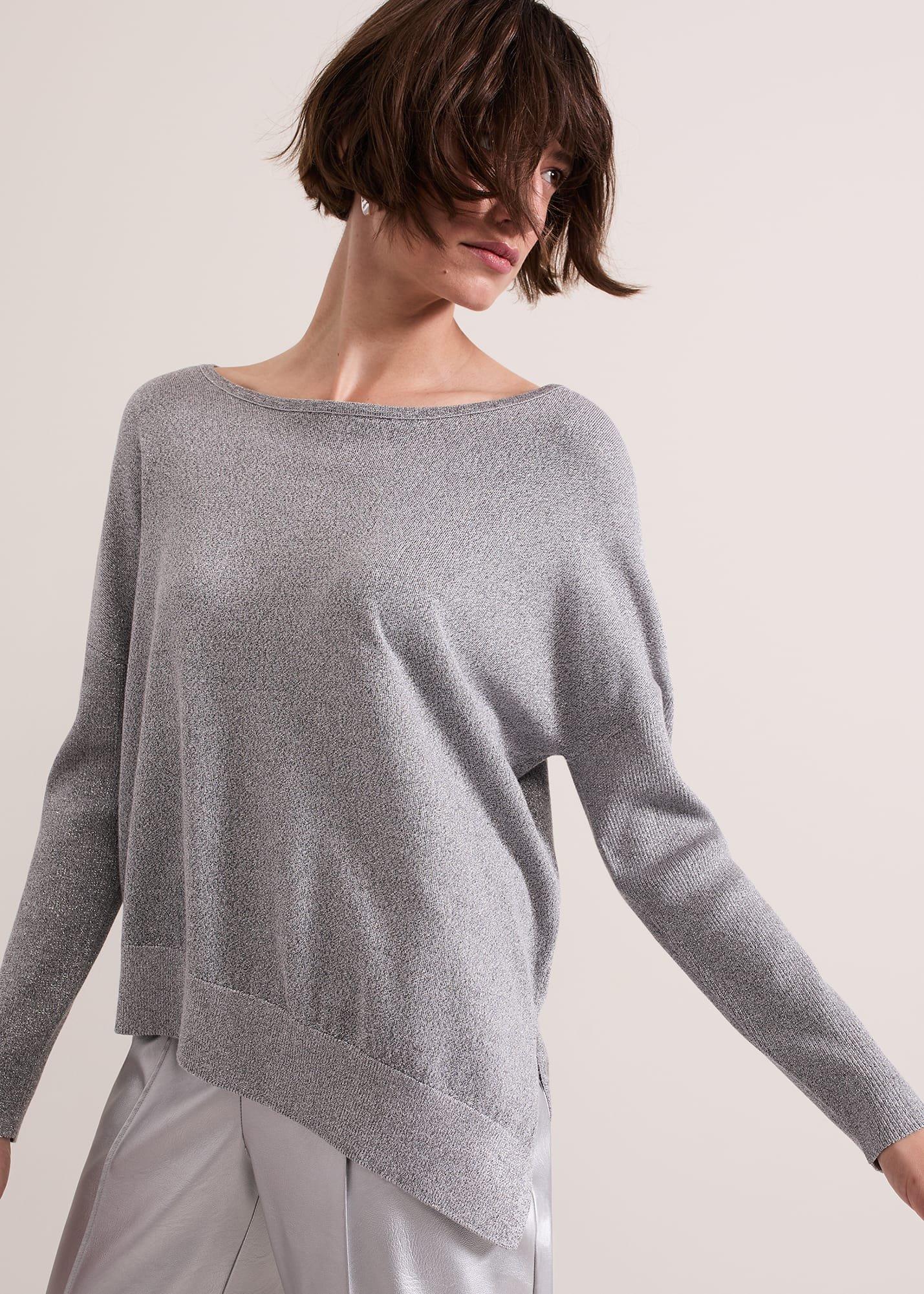 Sofia Silver Shimmer Asymetric Jumper