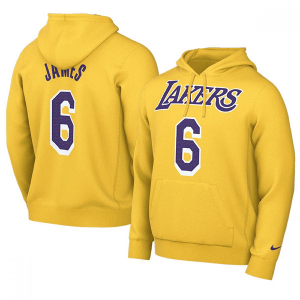 Exclusive Men's LA Lakers #6 LeBron Yellow Basketball Jersey
