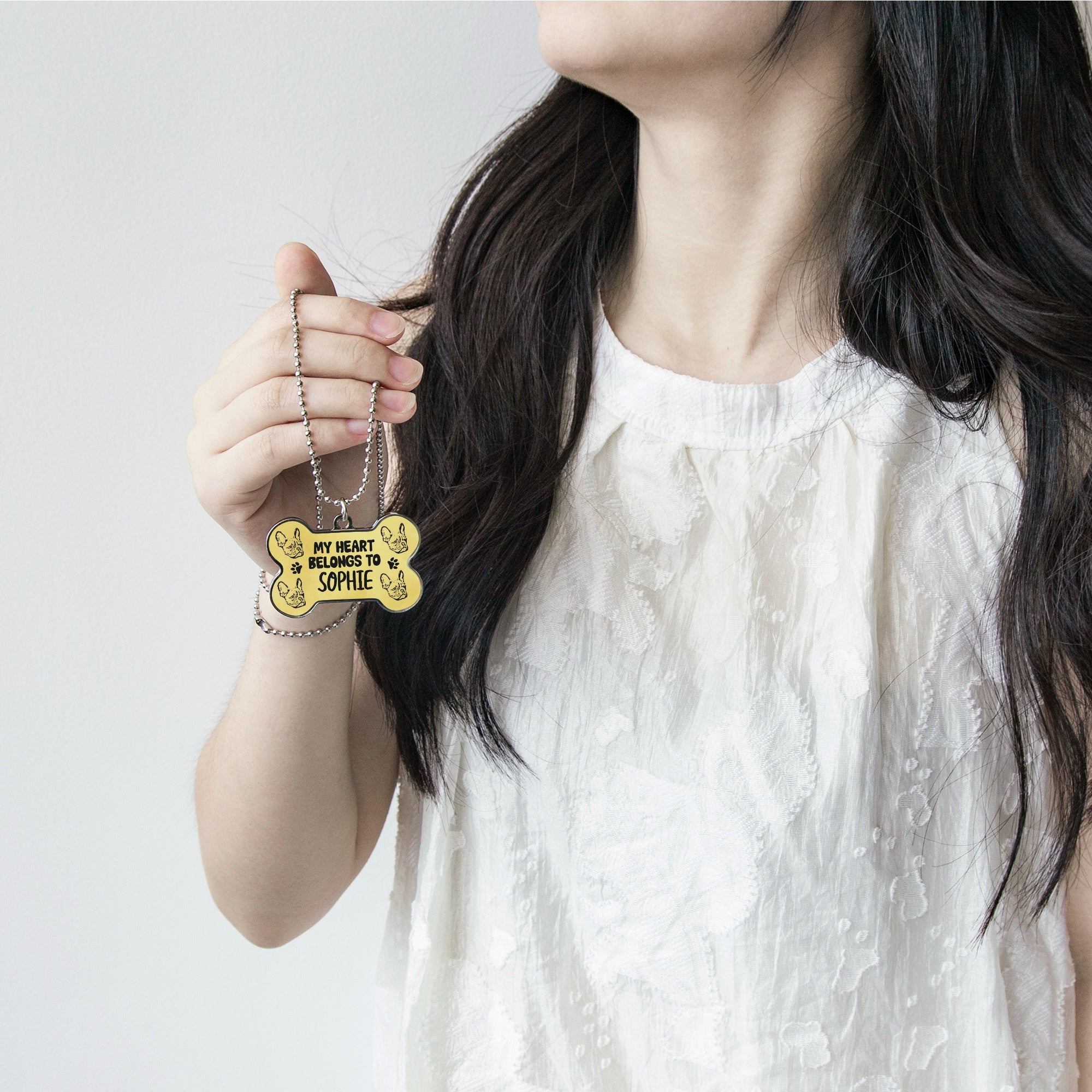 My heart Belongs - Necklace for frenchie moms