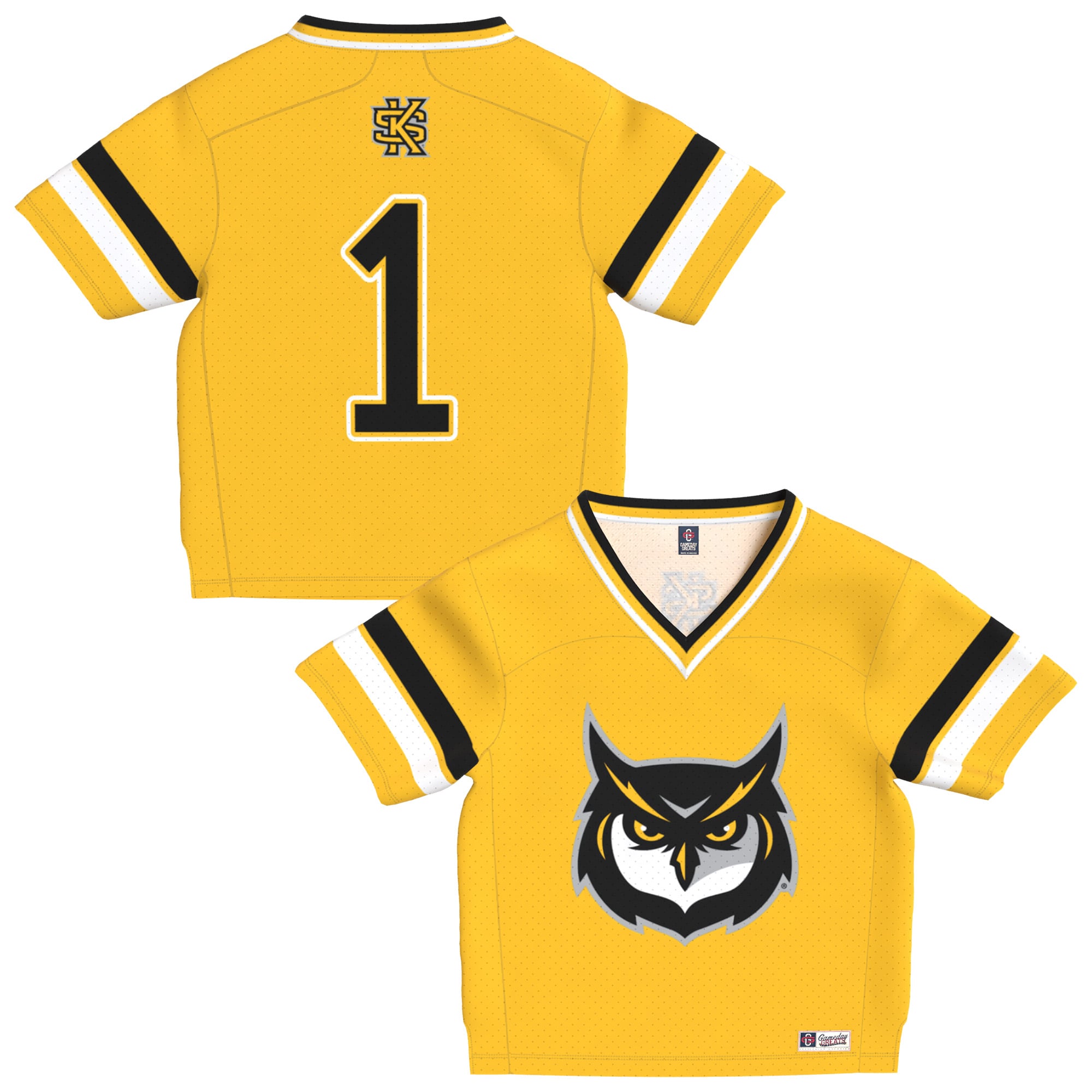 Toddler Gold Kennesaw State Owls Lightweight Collegiate Football Fashion Jersey