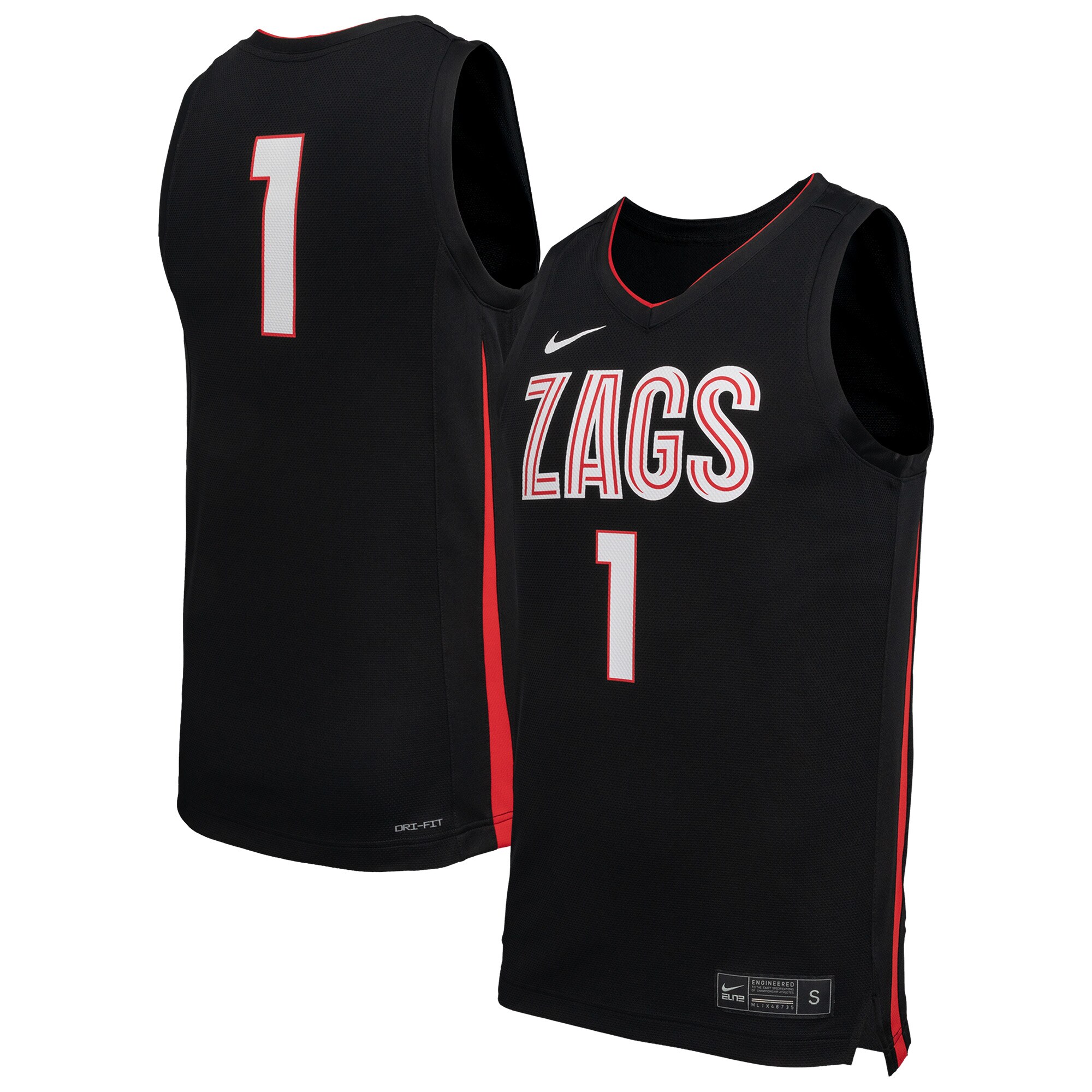 [DDG] Gonzaga Bulldogs Replica Basketball Jersey - Black